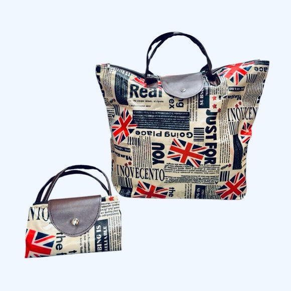 Handbags - ✨ Inovecento London Stylish Newspaper Print & Flag Souvenir Shoulder Bag